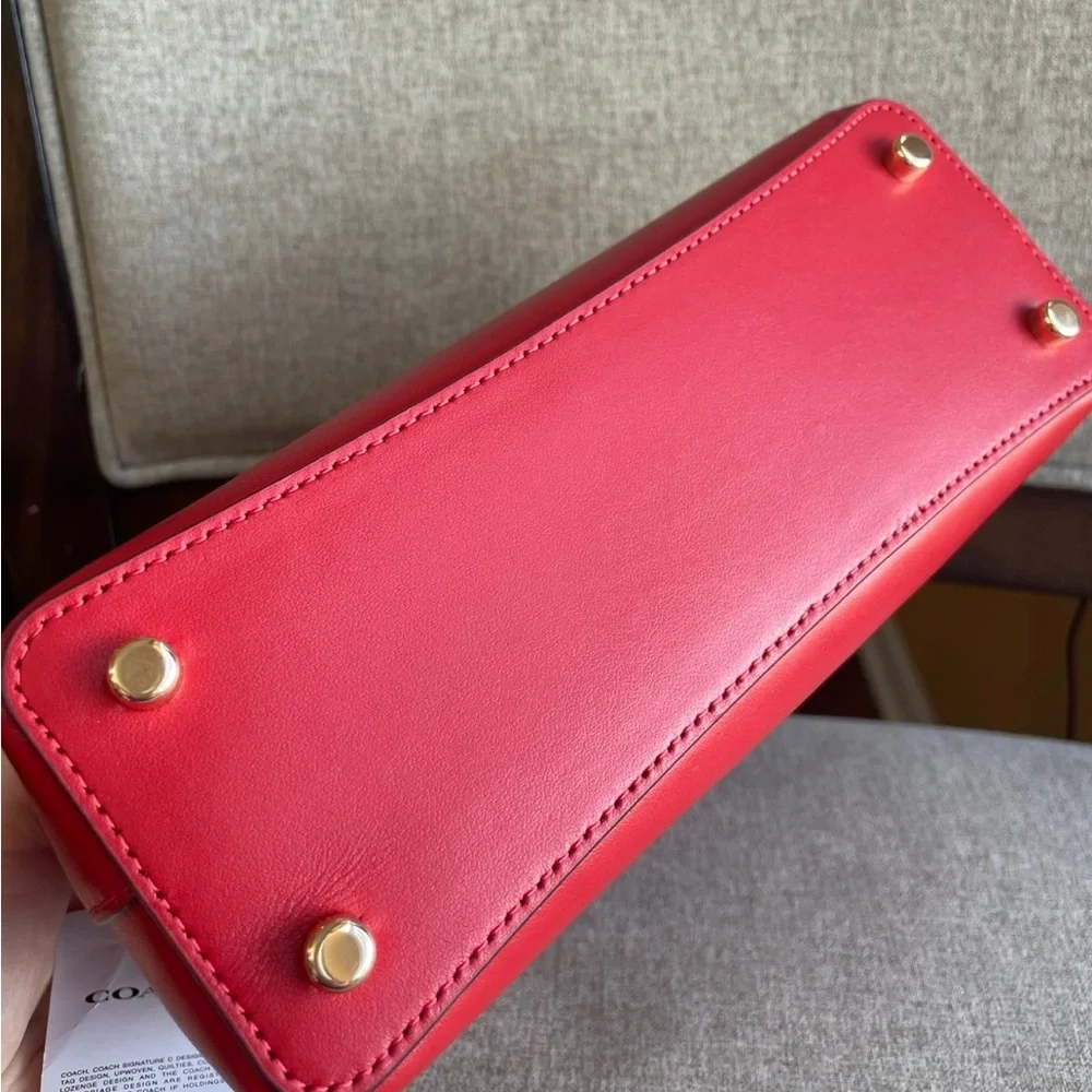 NWT！2PCS COACH Eliza Mini Carryall Bag（CW040）Gold/BoRed  and Eliza Wallet（CP254） - Picture 5 of 16